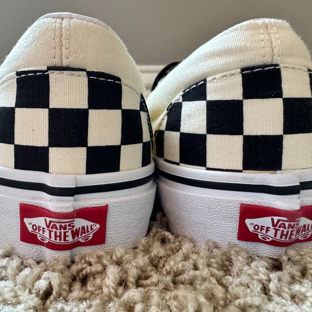 Vans Classic Slip-On Checkerboard Wide Shoe. Womens 10.5, Mens 9 NWT. - Picture 4 of 6